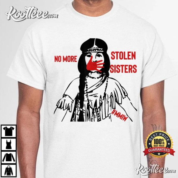 I Wear Red For My Sister Native American Stop MMIW Red Hand T-Shirt