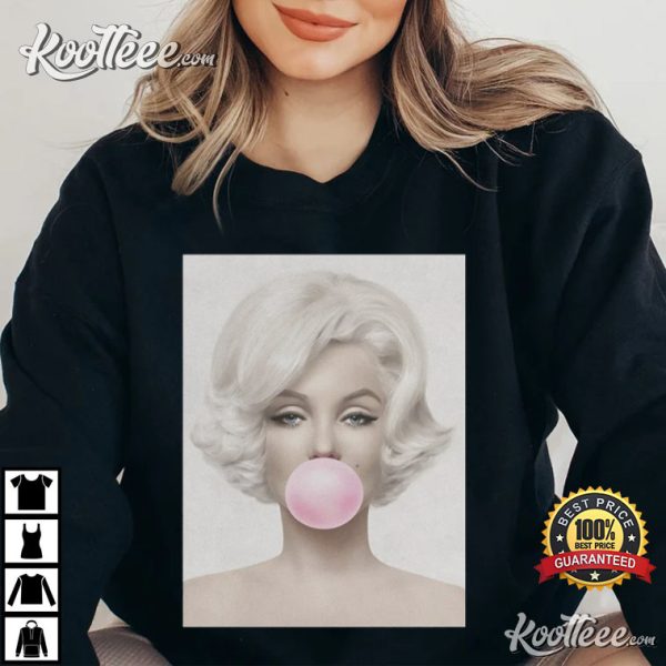 Marilyn Monroe Pink Bubble Gum Gift For Fans T-Shirt