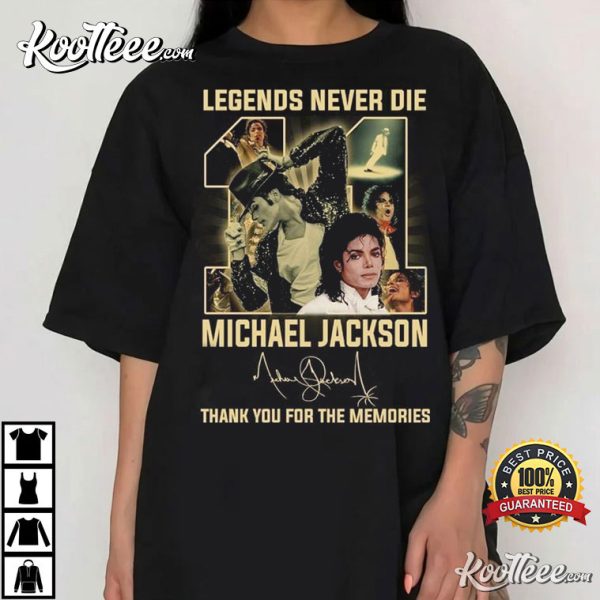 Michael Jackson Legend Never Die Thank You For The Memories Signature T-Shirt