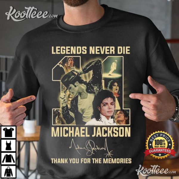 Michael Jackson Legend Never Die Thank You For The Memories Signature T-Shirt