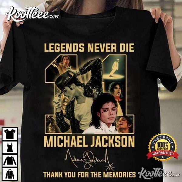 Michael Jackson Legend Never Die Thank You For The Memories Signature T-Shirt