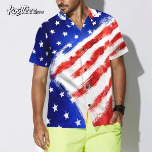 American Flag Summer Vibe Beach Outfit Hawaiin Shirt