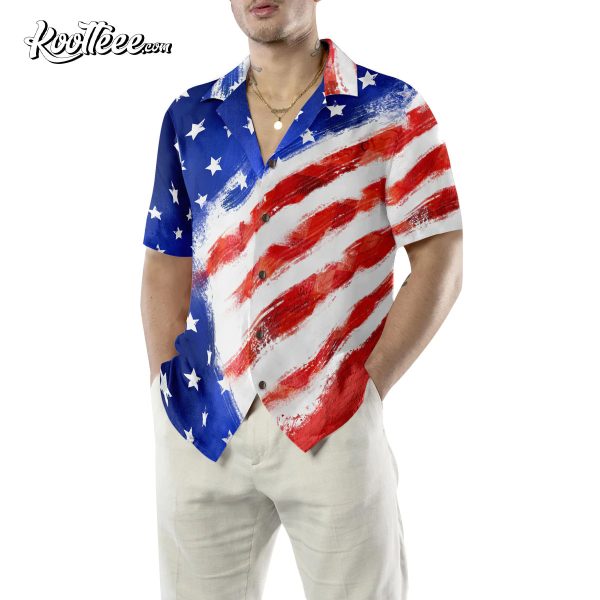 American Flag Summer Vibe Beach Outfit Hawaiin Shirt