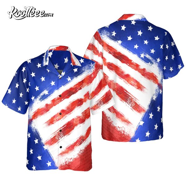 American Flag Summer Vibe Beach Outfit Hawaiin Shirt