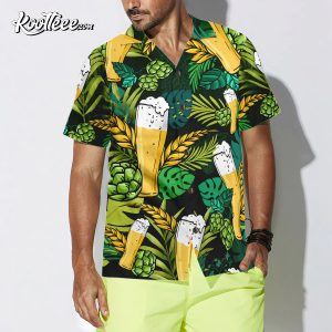 Natural Light Hawaiian Palm Leaves Pattern Shirt, Beer Summer Party  Hawaiian Shirt, Schlitz Beer Shirt - Trendy Aloha