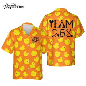 Cute Duck Orange Pattern Hawaiian Shirt