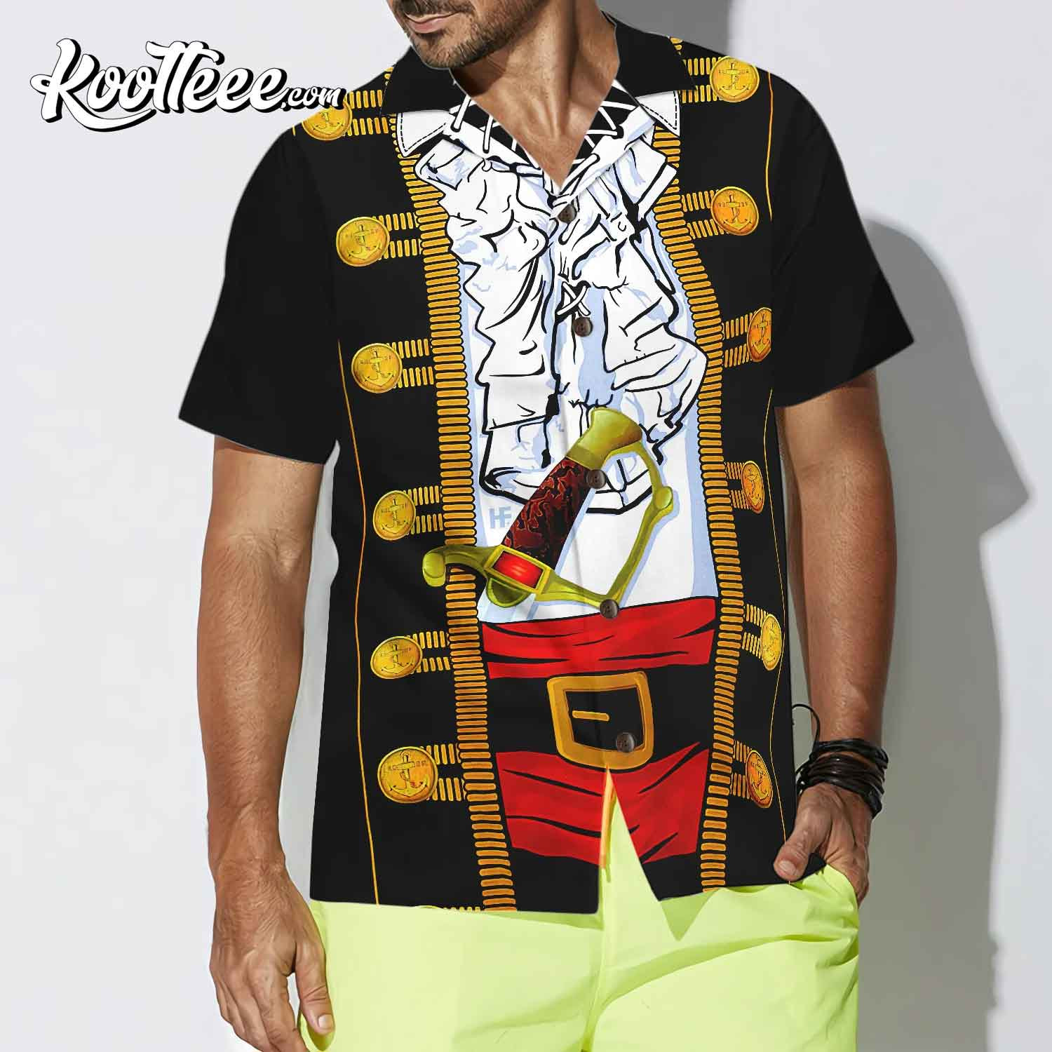 Captain Pirate Hawaiian Shirt, Cool Pirate Shirt For Adults