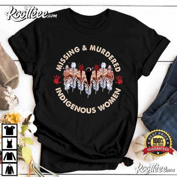 MMIW No More Stolen Sisters We Wear Red Handprint T-Shirt