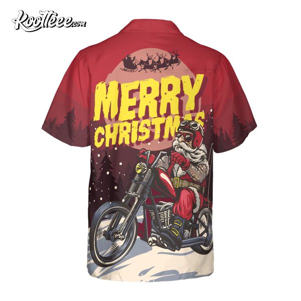 Christmas Santa Motobike Hawaiian Shirts