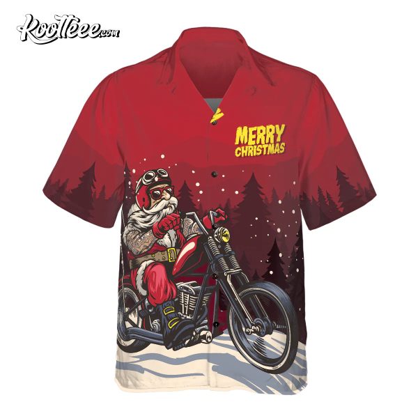 Christmas Santa Motobike Hawaiian Shirts