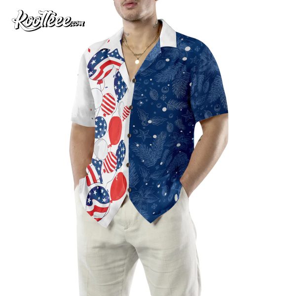 Christmas USA Balloons Pattern Hawaiian Shirt