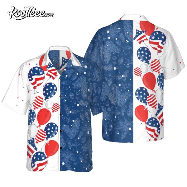 Christmas USA Balloons Pattern Hawaiian Shirt