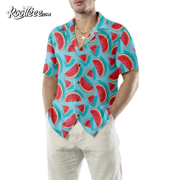 Juicy Watermelon Seamless Pattern Hawaiian Shirt
