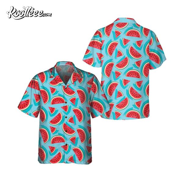 Juicy Watermelon Seamless Pattern Hawaiian Shirt