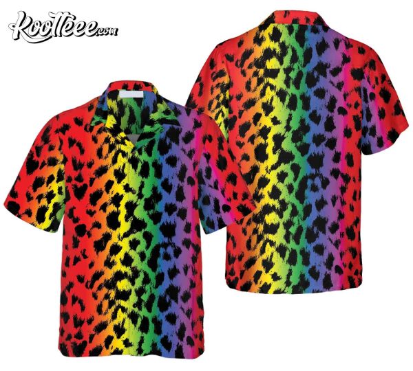 Leopard Skin With Rainbow Color LGBT Hawaiian Shirt