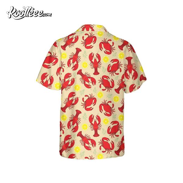 Lobster Crab And Lemon Pattern Hawaiian Shirt