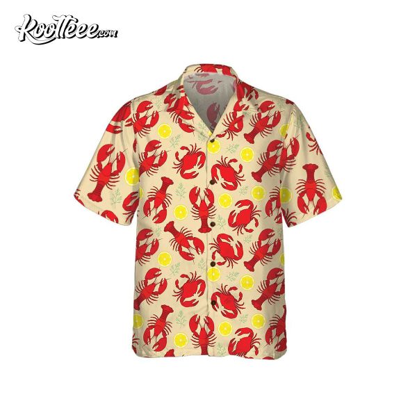Lobster Crab And Lemon Pattern Hawaiian Shirt