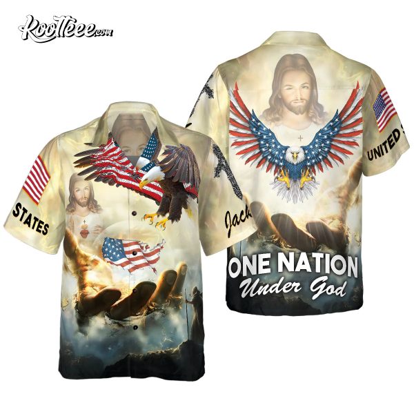 Personalized Name Christian One Nation Under God Custom Hawaiian Shirt