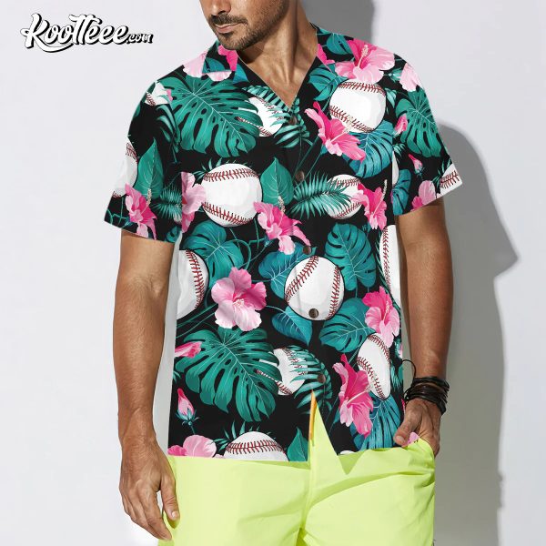 Tropical Flower Baseball Hawaiian Shirt