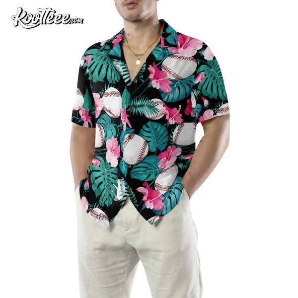 Tropical Flower Baseball Hawaiian Shirt