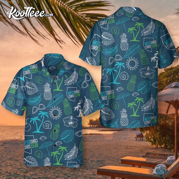 West Coast Best Coast Tropical Hawaiian Shirt