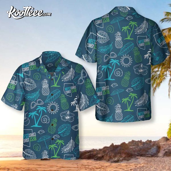 West Coast Best Coast Tropical Hawaiian Shirt