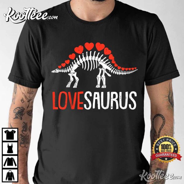 Kids Lovesaurus Cute Gift For Valentine’s Day T-Shirt