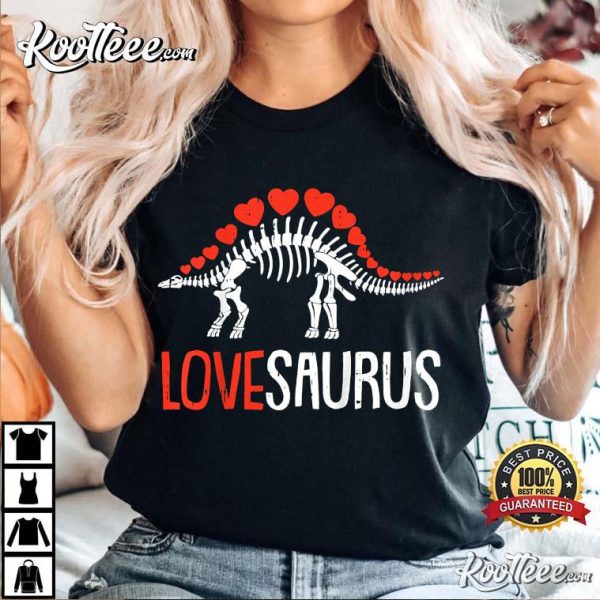 Kids Lovesaurus Cute Gift For Valentine’s Day T-Shirt