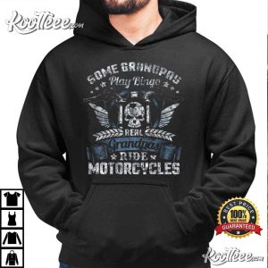 Real Grandpas Ride Motorcycles Skull T Shirt 3