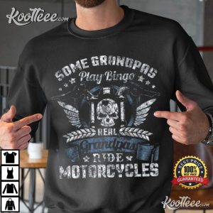 Real Grandpas Ride Motorcycles Skull T Shirt 4