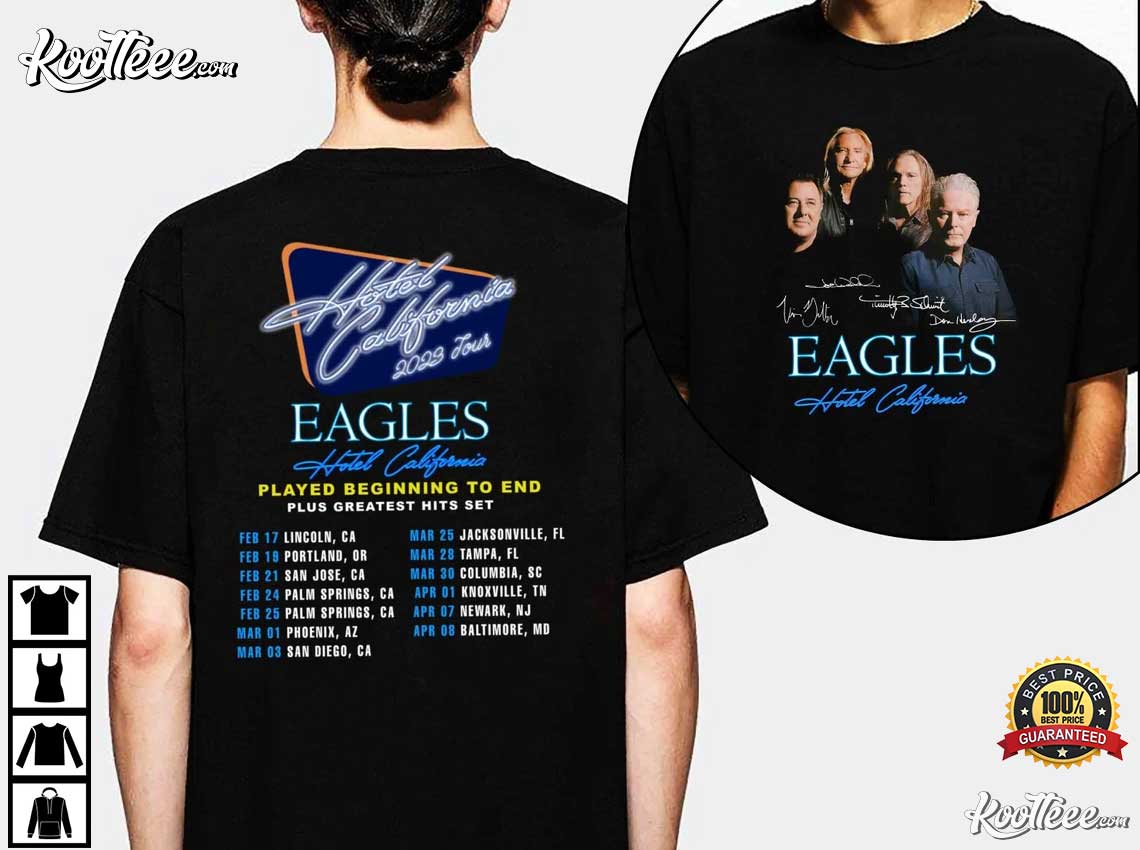 Eagles, Hotel California Tour 2023, Rock Band T-Shirt