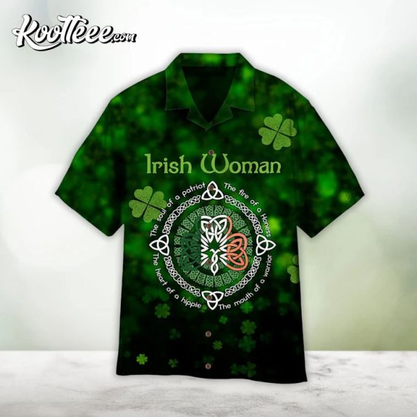 Irish Woman Happy St Patrick Aloha Hawaiian Shirt