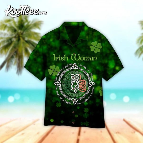 Irish Woman Happy St Patrick Aloha Hawaiian Shirt