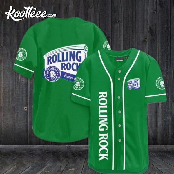 Green Rolling Rock Beer Lover Baseball Jersey