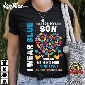 Proud Autistic Dad I Wear Blue For My Son Autism Awareness T Shirt 2
