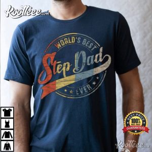 Worlds Best Step Dad Ever Vintage T Shirt 2