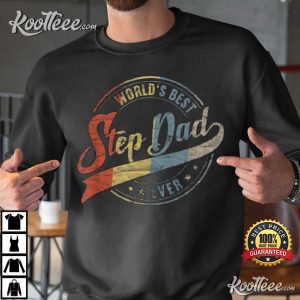 Worlds Best Step Dad Ever Vintage T Shirt 3