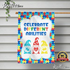 Autism Awareness Celebrate Different Abilities Gnomes Flag 1