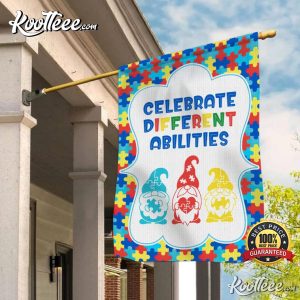 Autism Awareness Celebrate Different Abilities Gnomes Flag 2