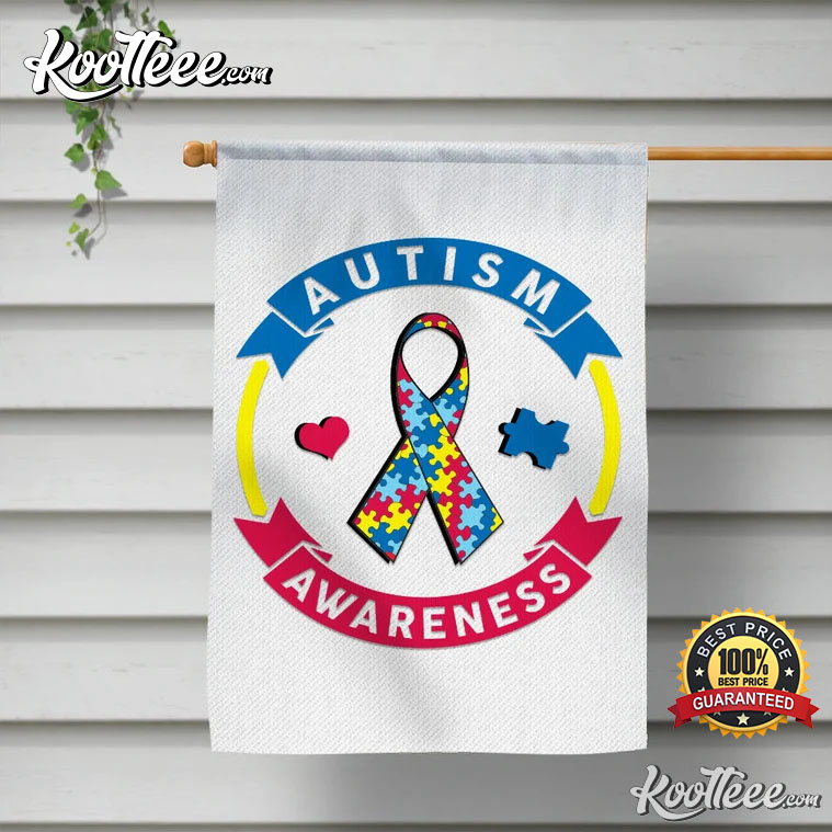 Autism Awareness Hope Love Unique Inspire Educate Puzzle Flag