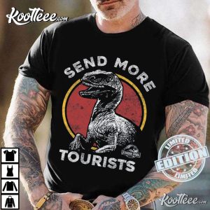 Jurassic Park Send More Tourists Raptor Retro T Shirt 2
