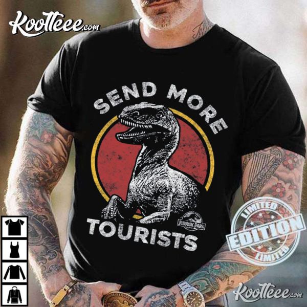 Jurassic Park Send More Tourists Raptor Retro T-Shirt