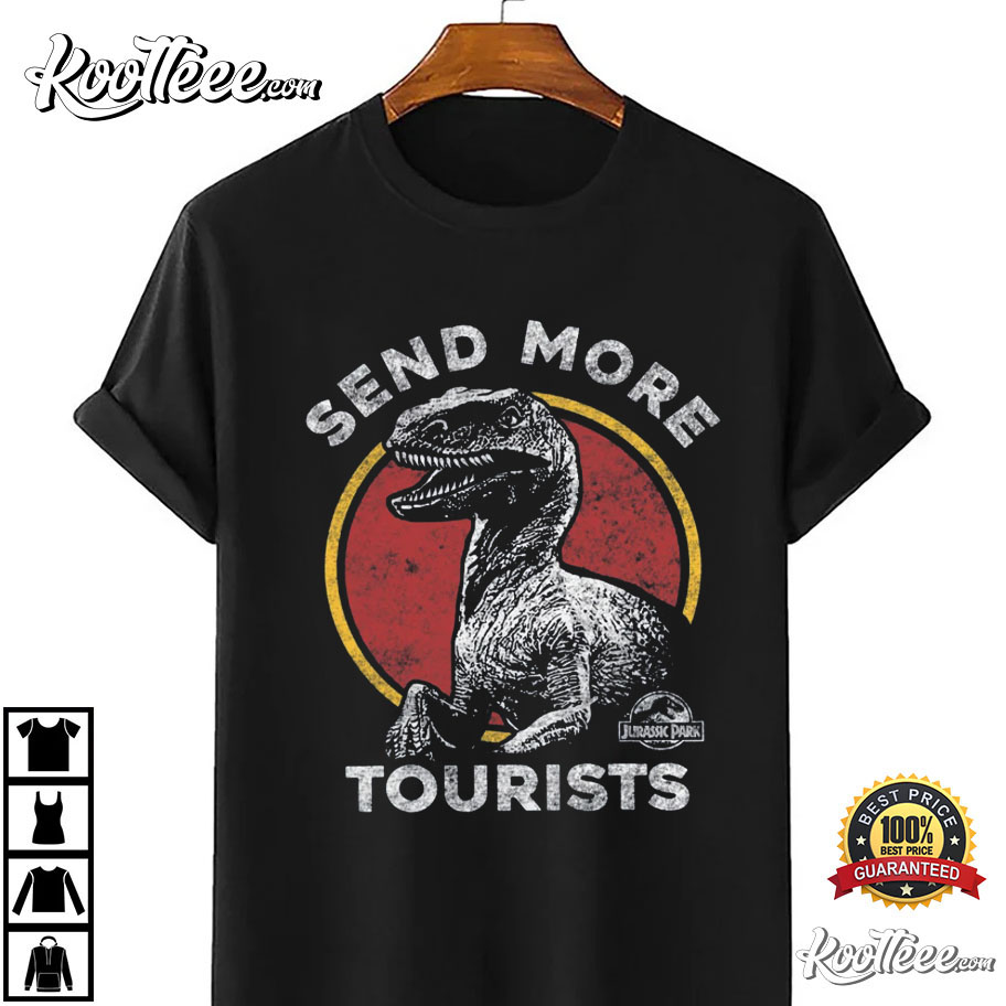 Jurassic Park Send More Tourists Raptor Retro T-Shirt