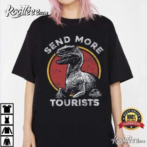 Jurassic Park Send More Tourists Raptor Retro T Shirt 4