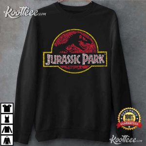 Jurassic Park Classic Fossil Build Up Logo T Shirt 1