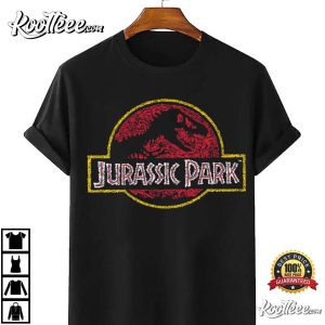 Jurassic Park Classic Fossil Build Up Logo T Shirt 2
