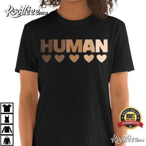 Human With Hearts In Melanin Colors For Proud Melanated T Shirt 1