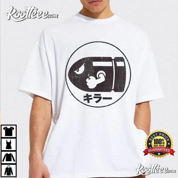 Retro Super Mario Bullet Bill Distressed T-Shirt