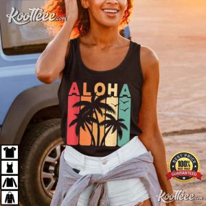 Aloha Hawaiian Tropical Summer Vibe Palm Tree T Shirt 2