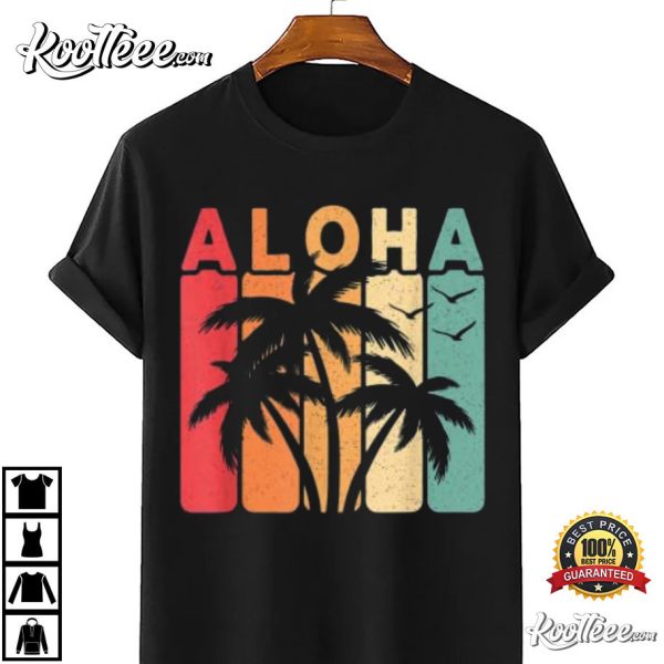 Aloha Hawaiian Tropical Summer Vibe Palm Tree T-Shirt